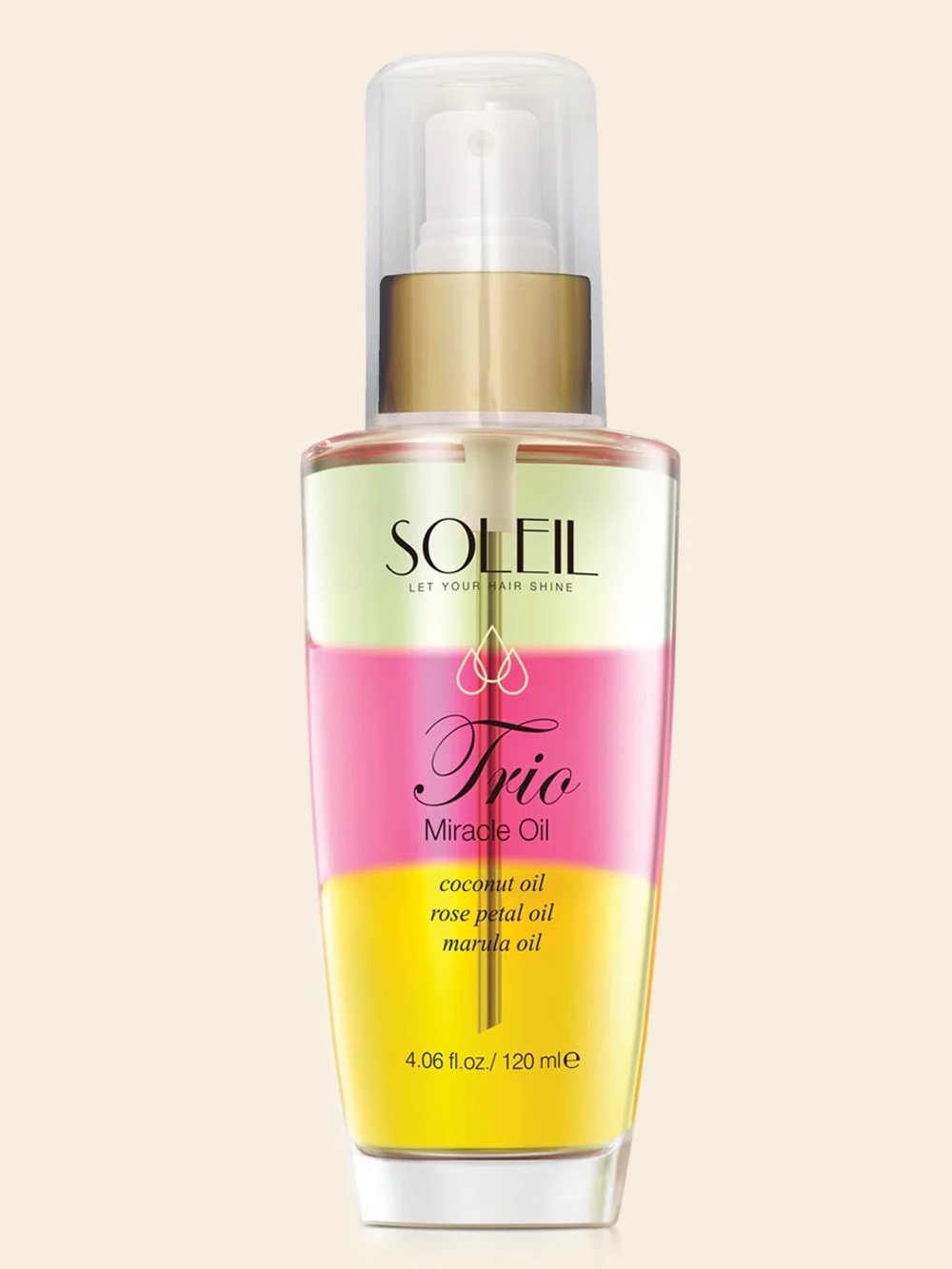 Soleil Trio Miracle Oil - Coconut Oil Rose Petal Oil Marula Oil